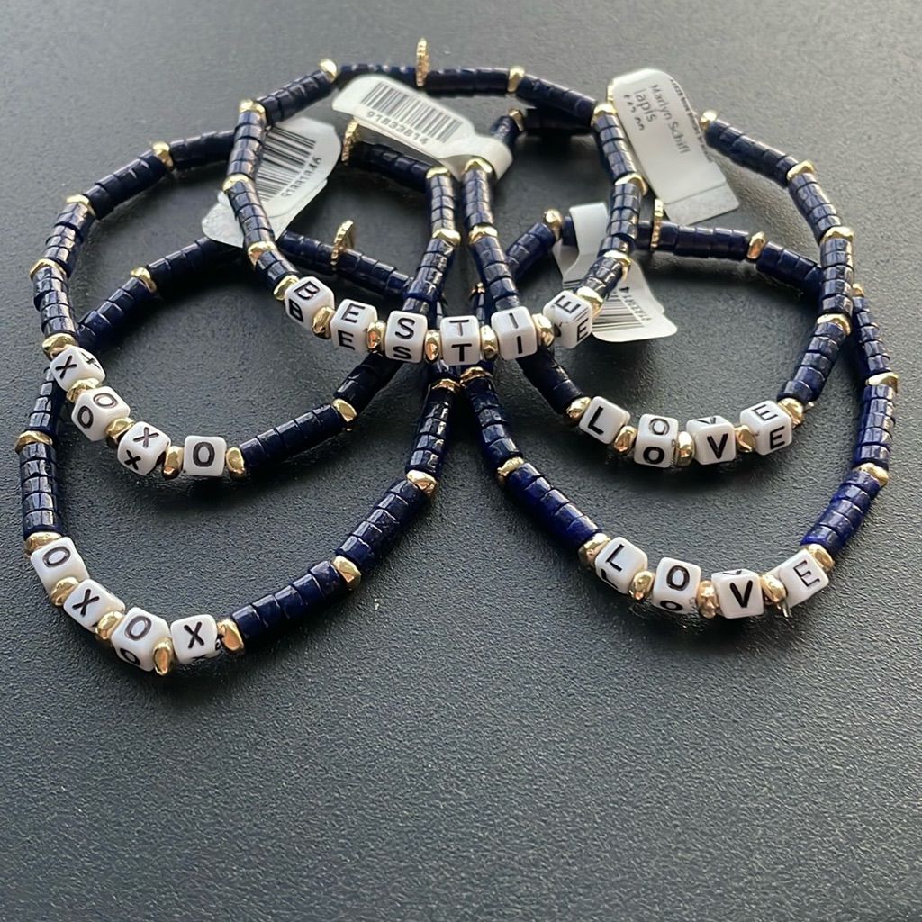 Bnwt= 5 Navy Beaded Bracelets For One Price! By Marlyn Schiff